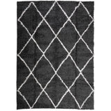 Vidaxx Teppich Shaggy Hochflor Modern 200x280 cm Schwarz und Creme