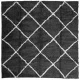 Vidaxx Teppich Shaggy Hochflor modern 240x240 cm Schwarz und Creme