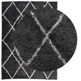 Vidaxl Rug Shaggy High kup moderni 240x340 cm črna in smetana