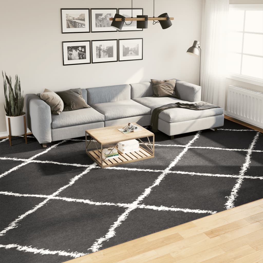 Vidaxx Teppich Shaggy Hochflor modern 300x400 cm Schwarz und Creme