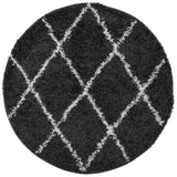 Vidaxl rug Shuggy héije Pile modern Ø 80 cm schwaarz a Crème