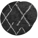 Vidaxl Rug Shaggy High Pila moderno Ø 160 cm Negro y crema