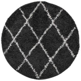 VidaXL Teppich Pamplona Shaggy Hochflor ø 200 cm Schwarz und Creme
