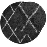 VidaXL Teppich Pamplona Shaggy Hochflor ø 200 cm Schwarz und Creme