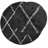 VidaXL Teppich Pamplona Shaggy Hochflor ø 240 cm Schwarz und Creme