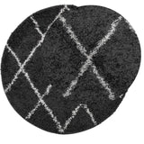 Vidaxl rug Pamplona Shaggy Highly pile Ø 280 cm Black and cream