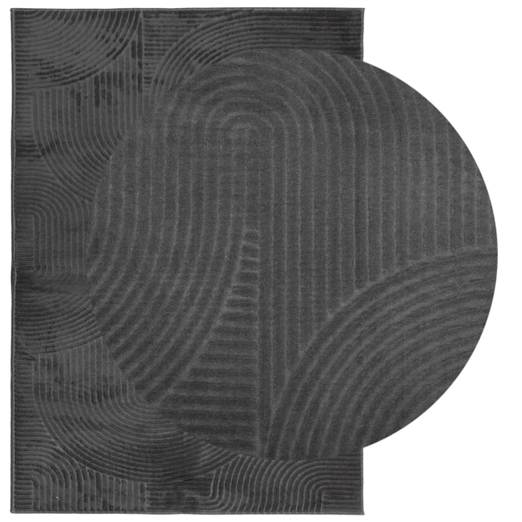 Vidaxl Rug Iza Low -Bile Scandinavian 140x200 cm Anthracite