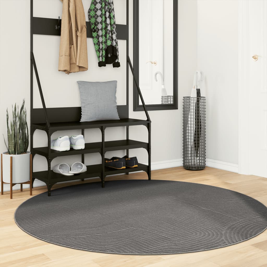 Vidaxl rug iaza niddereg -pile scandinavian Ø 160 cm Anthstrak