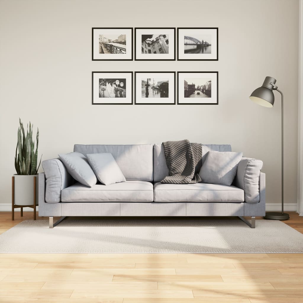 VidaXL Teppich Iza Kurzflor skandinavisch 100x200 cm Creme