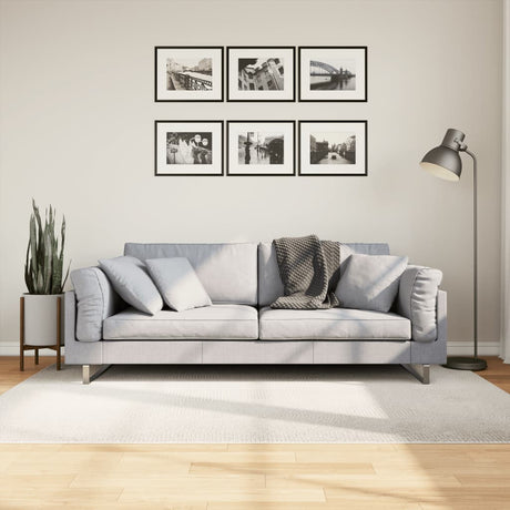VidaXL Teppich Iza Kurzflor skandinavisch 140x200 cm Creme