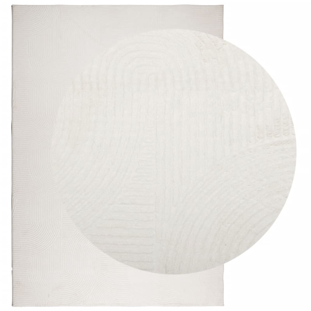 VidaXL Teppich Iza Kurzflor skandinavisch 160x230 cm Creme