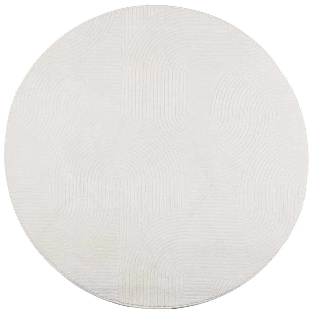 RUG VIDAXL IZA BAJO Pile escandinavo Ø 120 cm de crema -Colla