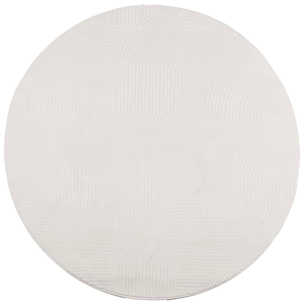 VidaXL Teppich IZA Kurzflor skandinavisch Ø 160 cm Creme
