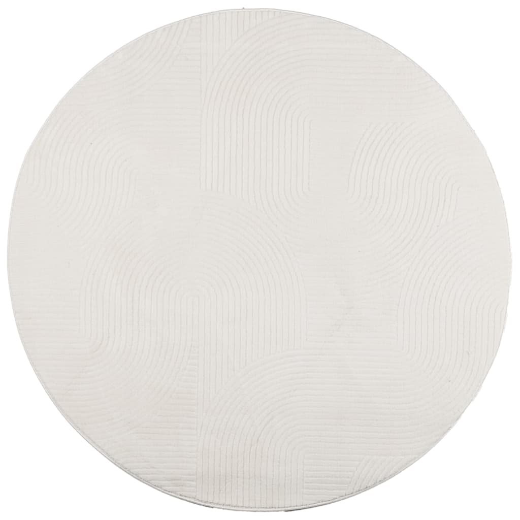 Vidaxl rug IZA Low -pile Scandinavian Ø 200 cm cream -colored