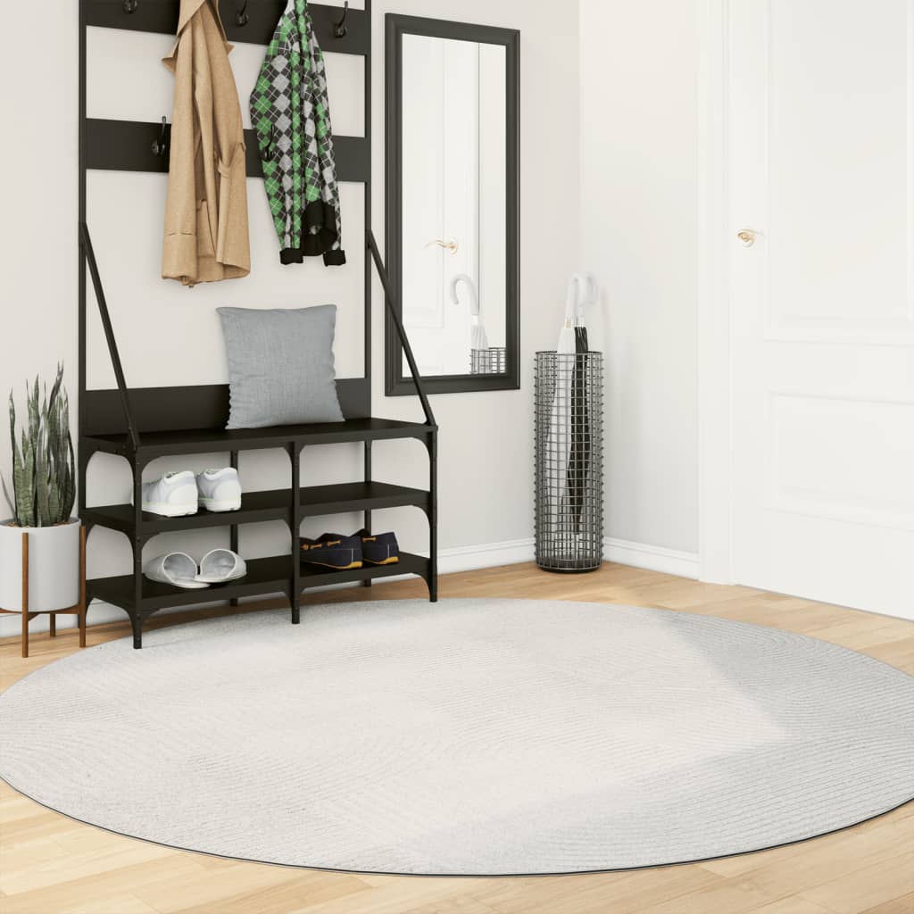VidaXL Teppich IZA Kurzflor skandinavisch Ø 200 cm Creme