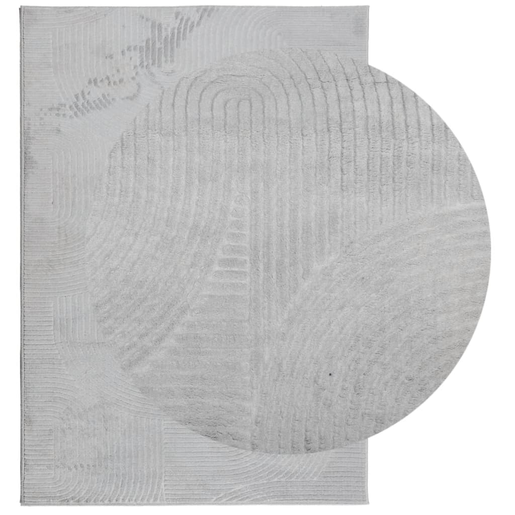 VidaXL Teppich Iza Kurzflor skandinavisch 140x200 cm grau