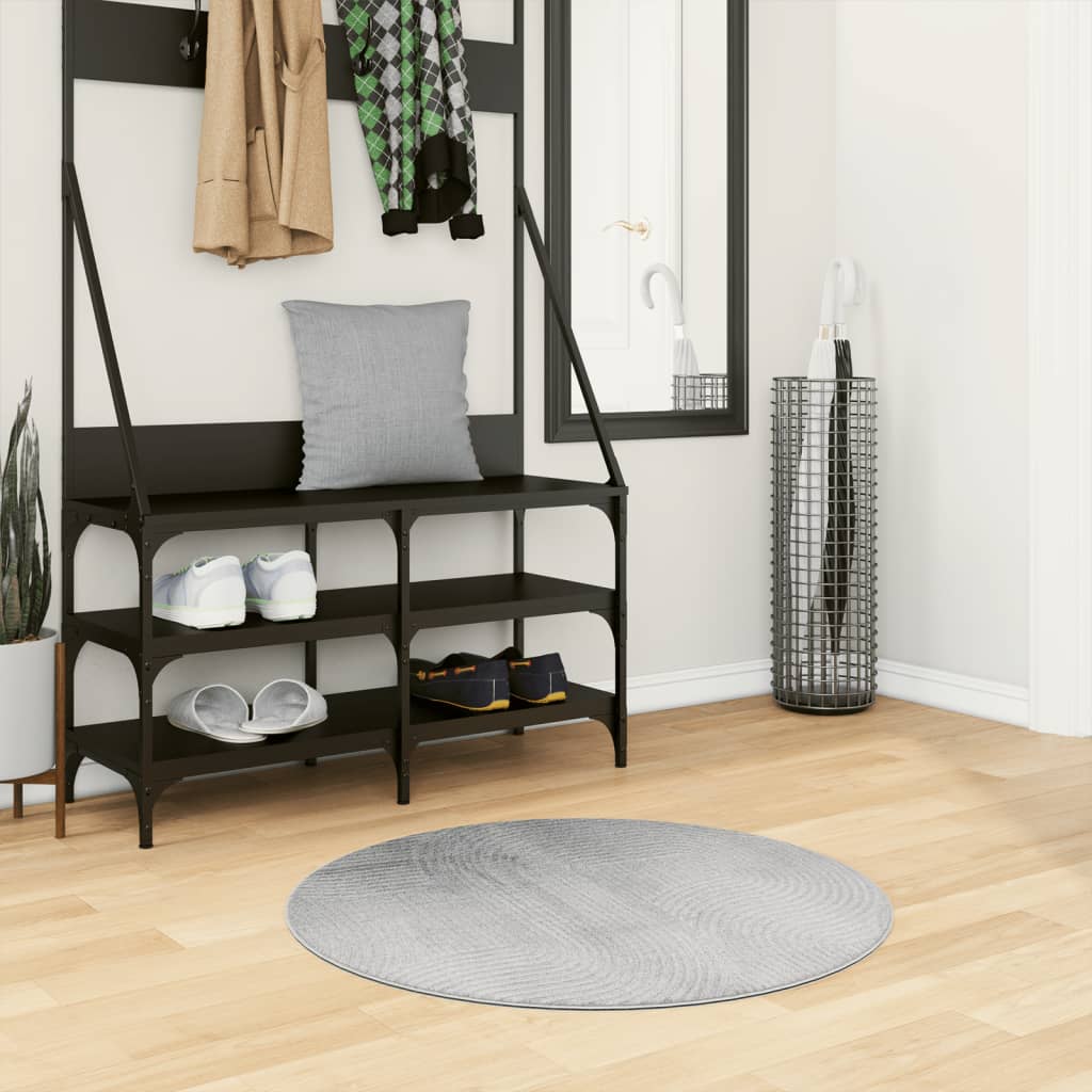 Vidaxl rug IZA Low -pile Scandinavian Ø 80 cm Gray