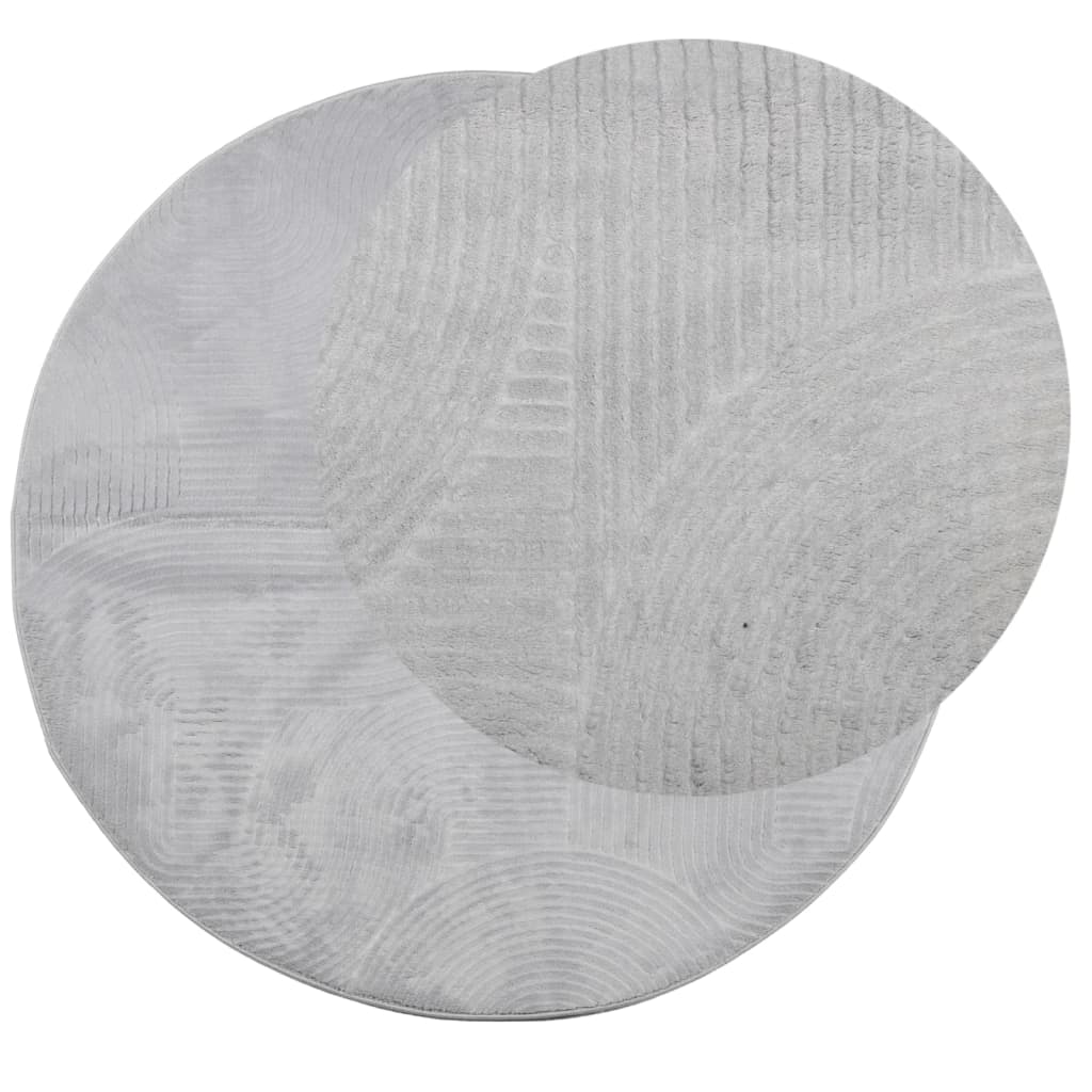 Vidaxl RUG Iza Escandinavo de bajo pilo Ø 100 cm de gris