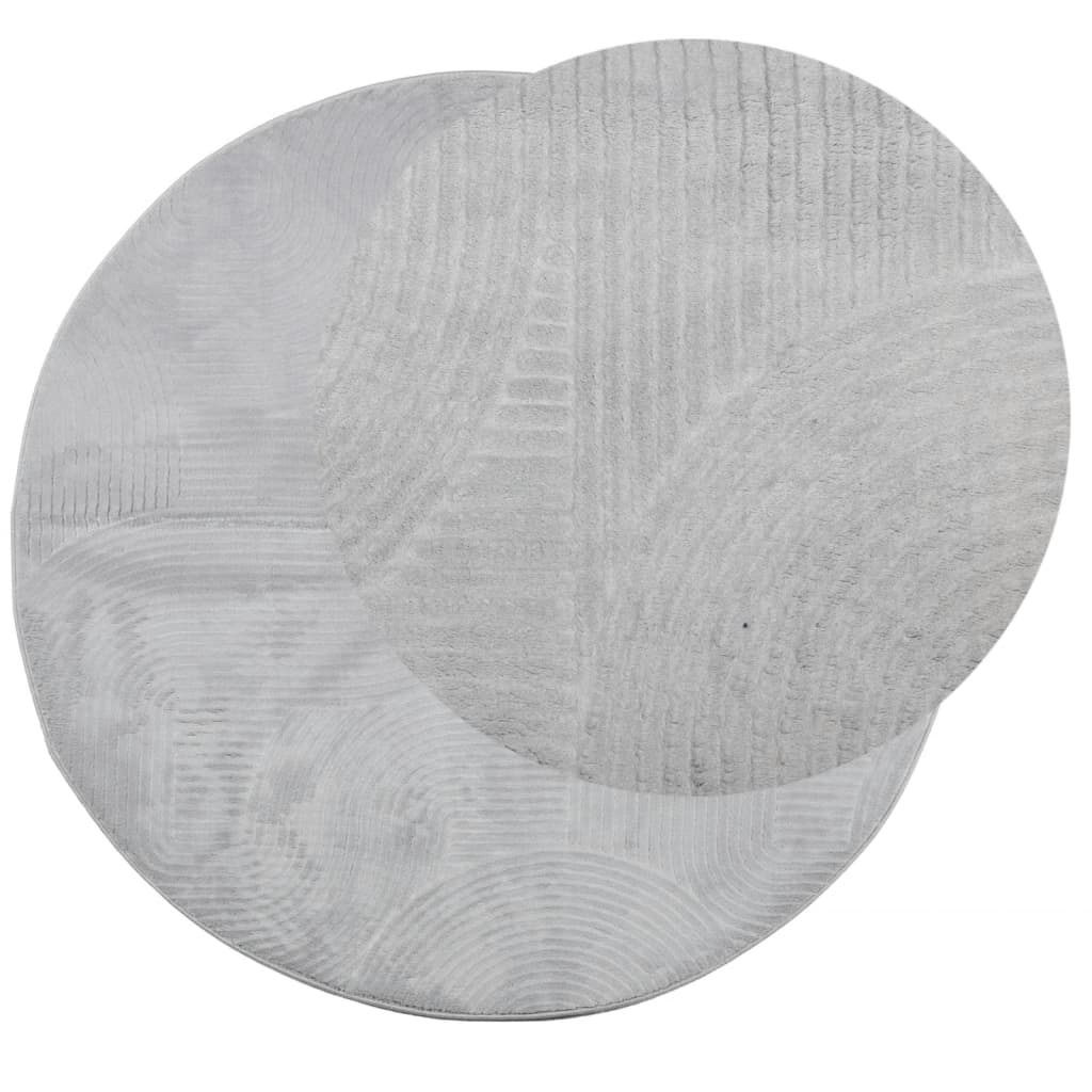 Vidaxl Teppich Iza Kurzflor skandinavisch ø 120 cm grau