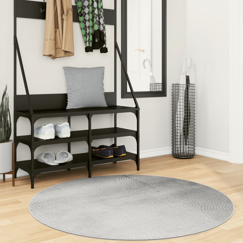 Vidaxl Teppich Iza Kurzflor skandinavisch ø 120 cm grau