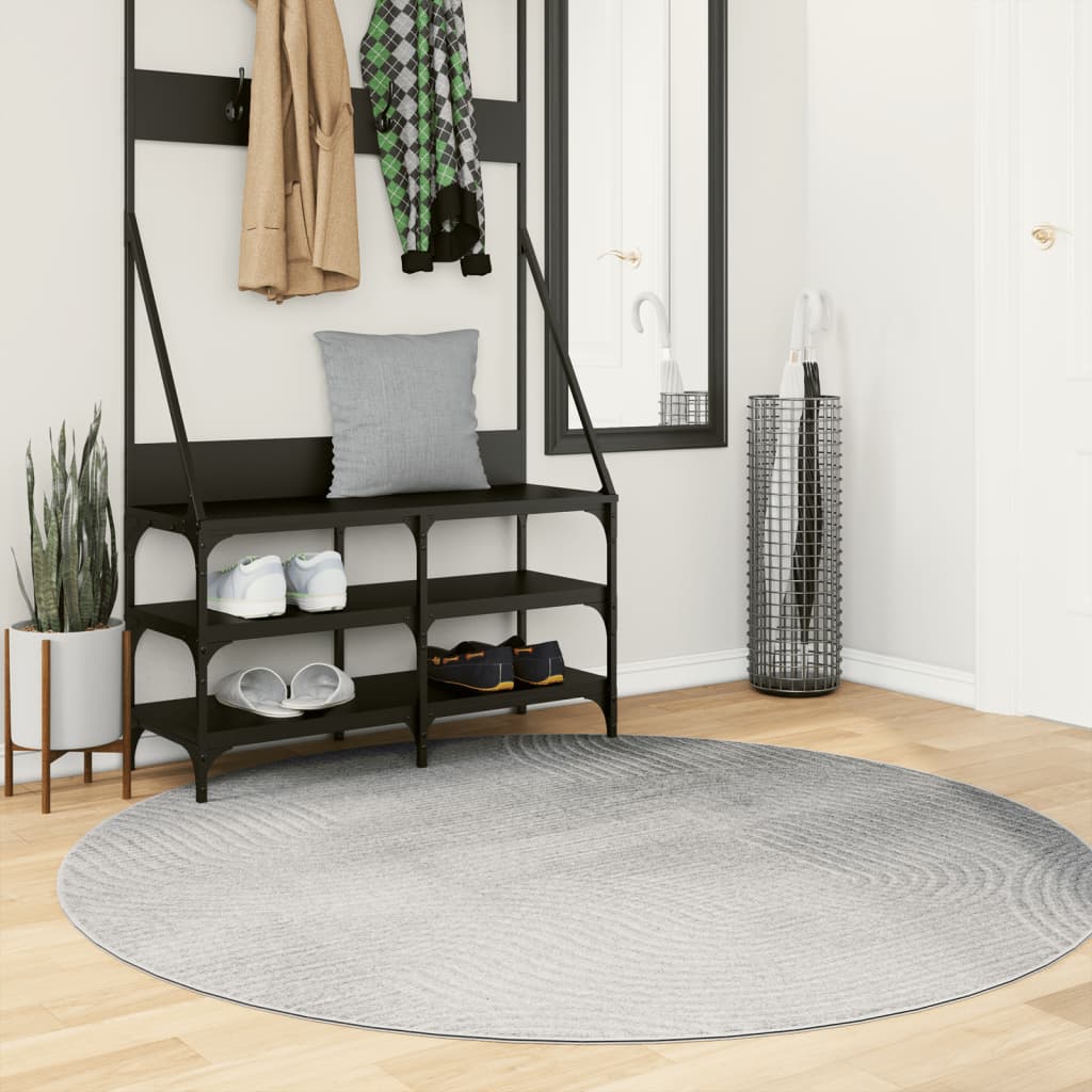 Vidaxl Rug Iza Low -Bile Scandinavian Ø 160 cm Gray