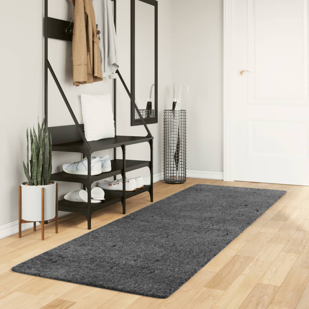 Vidaxl koberec oviedo low -pile 80x250 cm antracite -colored