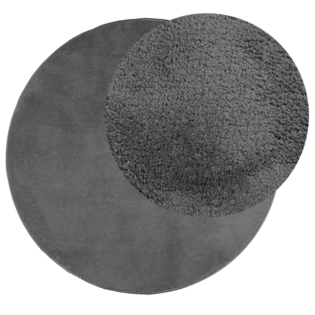 Vidaxl Teppich Oviedo Kurzflor ø 80 cm Anthrazit