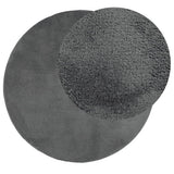 Vidaxl Teppich Oviedo Kurzflor ø 80 cm Anthrazit
