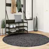 Vidaxl Teppich Oviedo Niederflor ø 160 cm Anthrazit