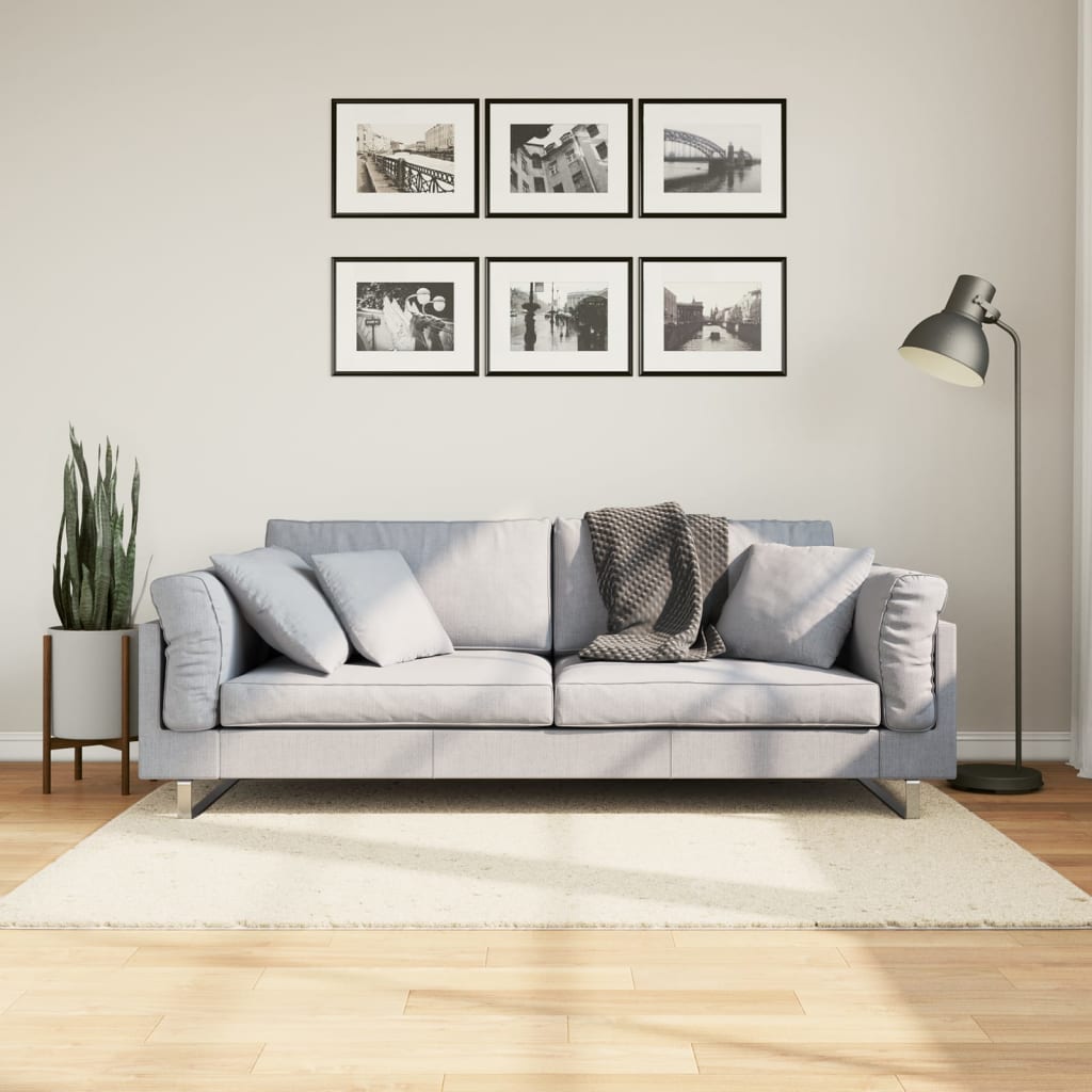 VidaXL Teppich OVIEDO niedriger Flor 120x120 cm beige