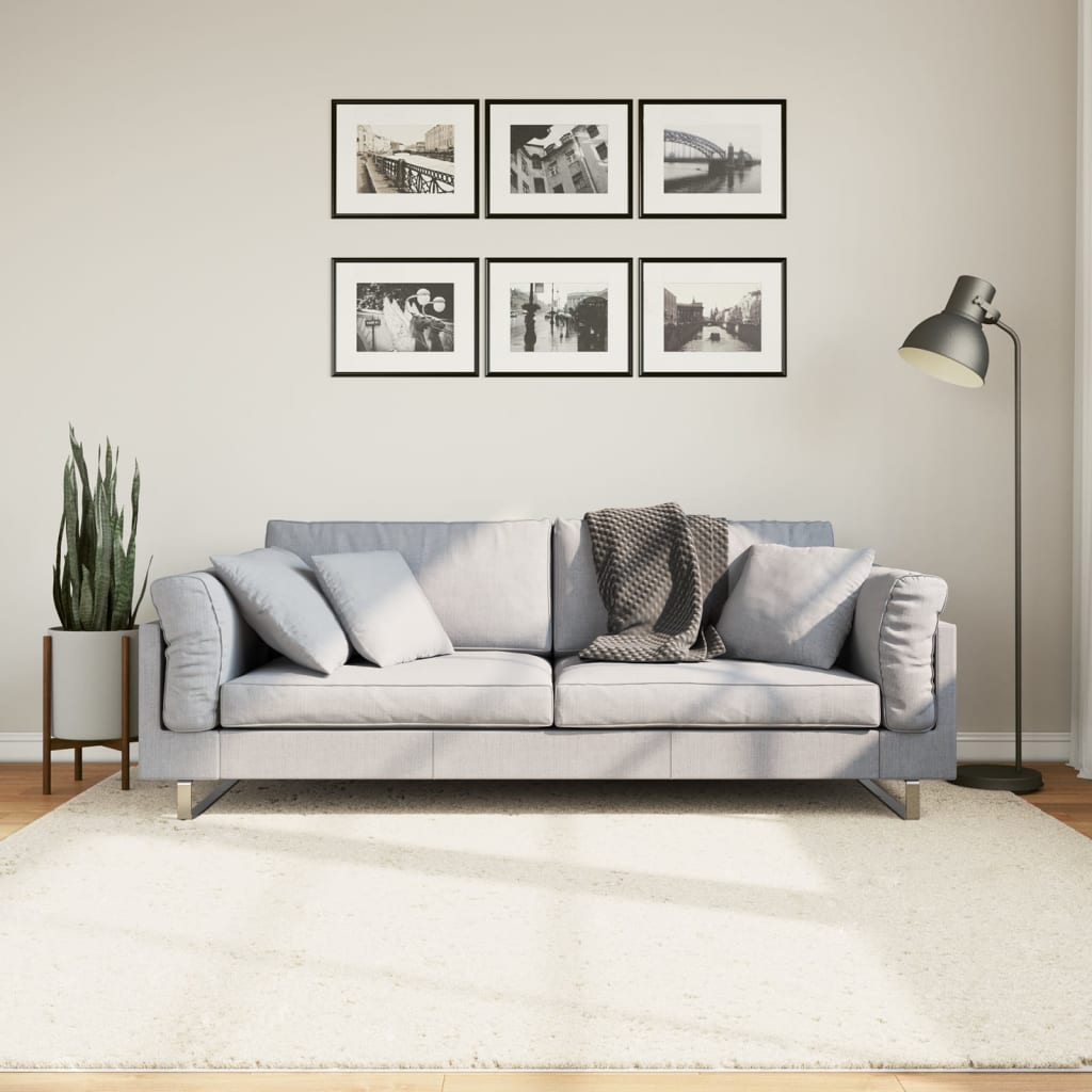VidaXL Teppich OVIEDO niedriger Flor 200x200 cm beige
