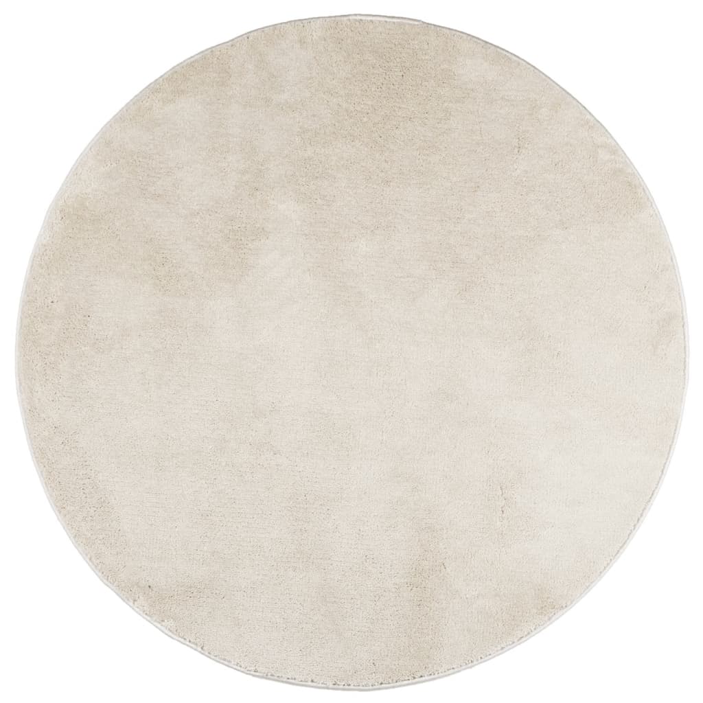 VidaXL Teppich Oviedo Kurzflor ø 80 cm Beige