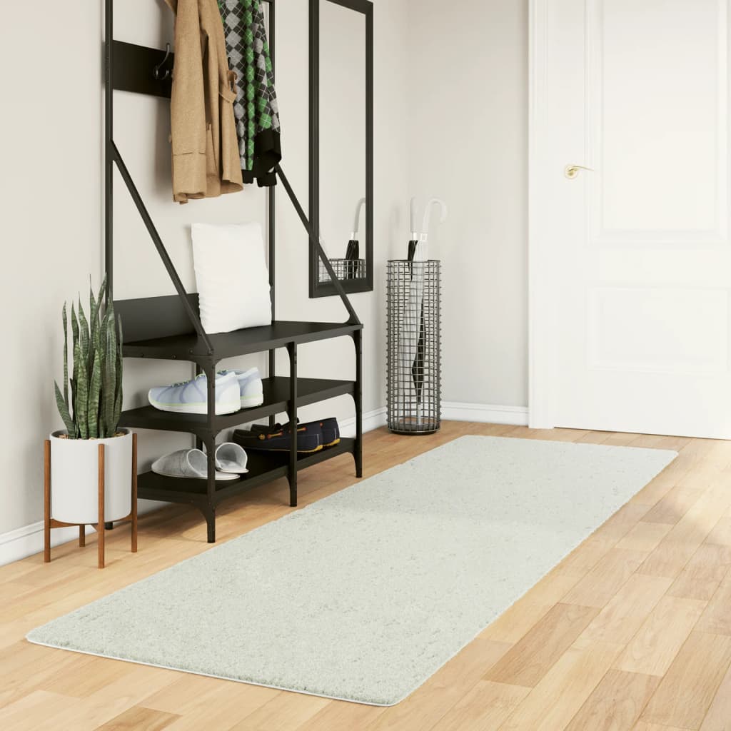 Tapis Vidaxl Oviedo Low -Pile 80x250 cm Crème-Colored