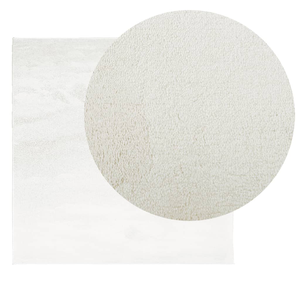 Vidaxl rug ovedo niddereg -pile 120x120 cm Crème -Colored