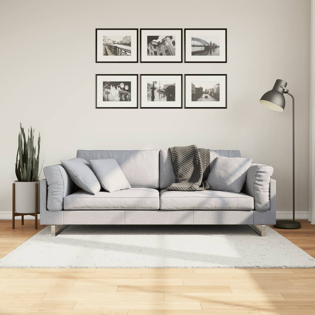 VidaXL Teppich Oviedo niedriger Flor 120x120 cm Creme