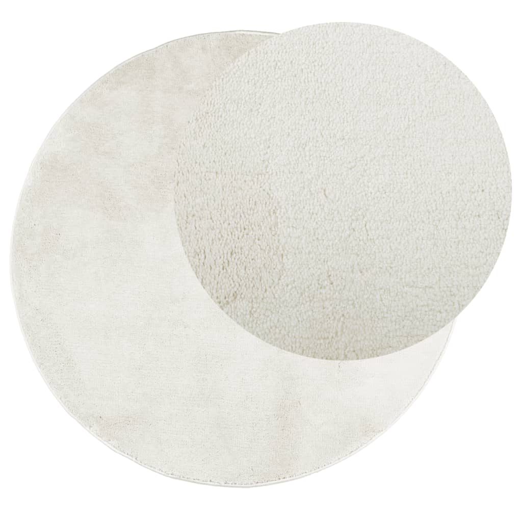 Tapis Vidaxl Oviedo Low -Pile Ø 80 cm Crème -Colored