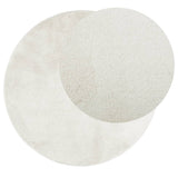 Vidaxl Rug Oviedo Low -Pile Ø 80 cm Cream -farget