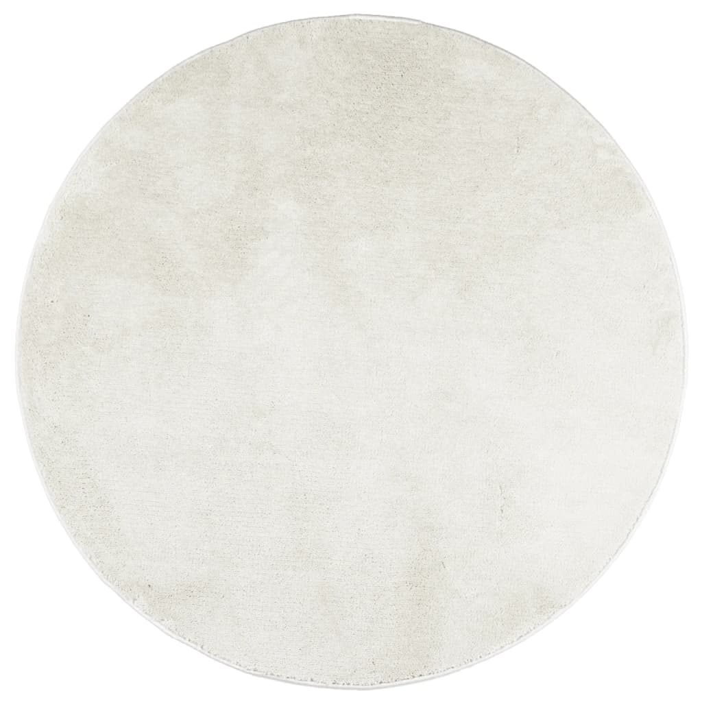 Vidaxl Rug Oviedo Low -Pile Ø 100 cm creme -farvet