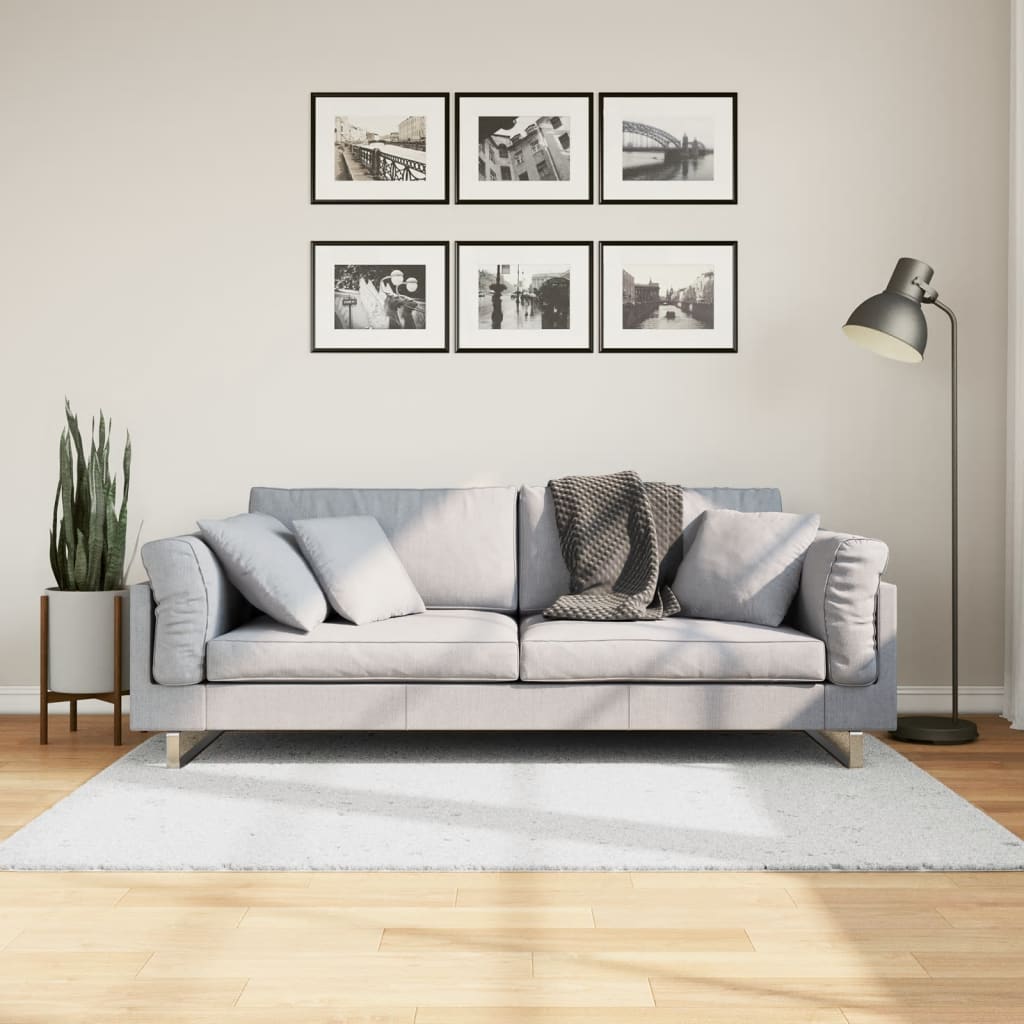 VidaXL Teppich Oviedo Niederflor 120x120 cm grau