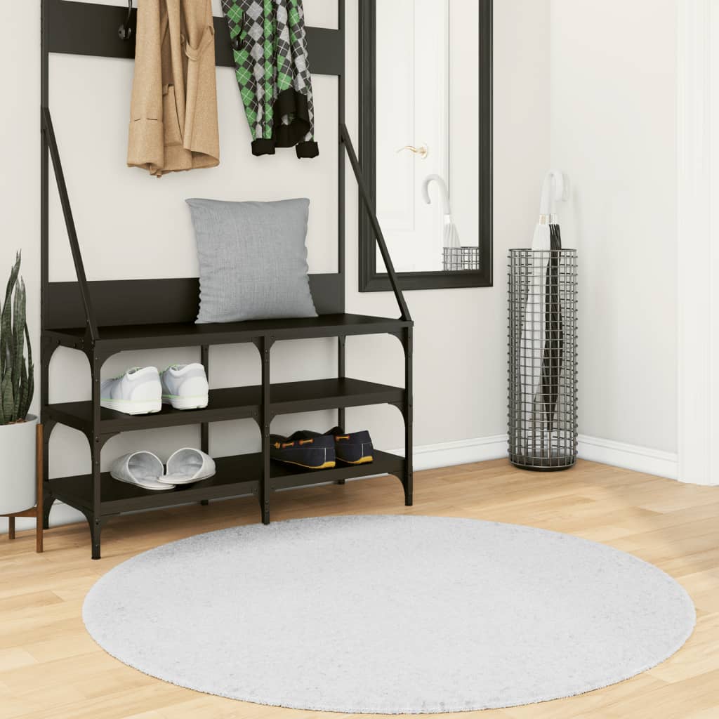 Vidaxx Teppich Oviedo Niederflor ø 120 cm grau