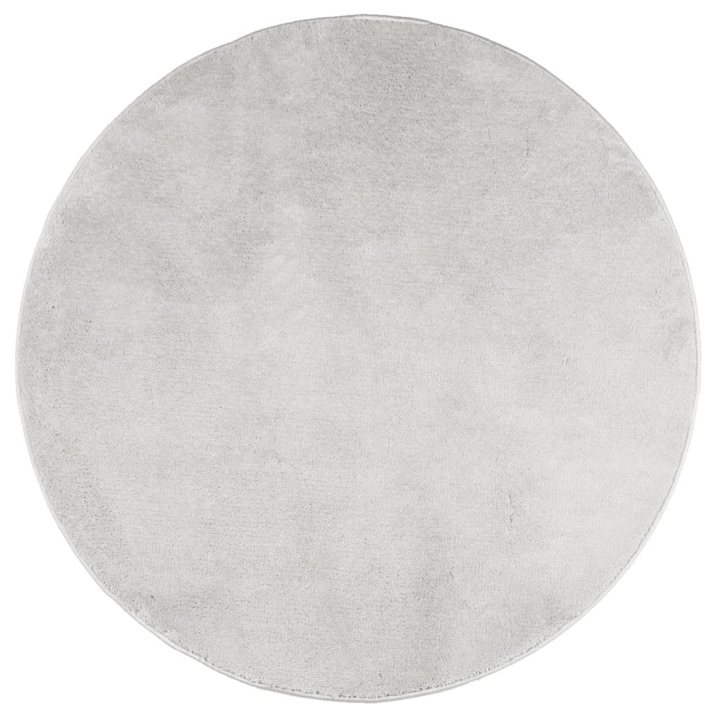 Vidaxl Rug Oviedo Low -Pile Ø 160 cm Gray