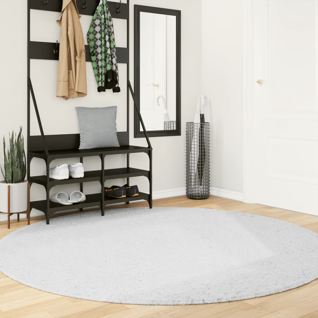 Vidaxl rug ovedo niddereg -pile Ø 200 cm Grey