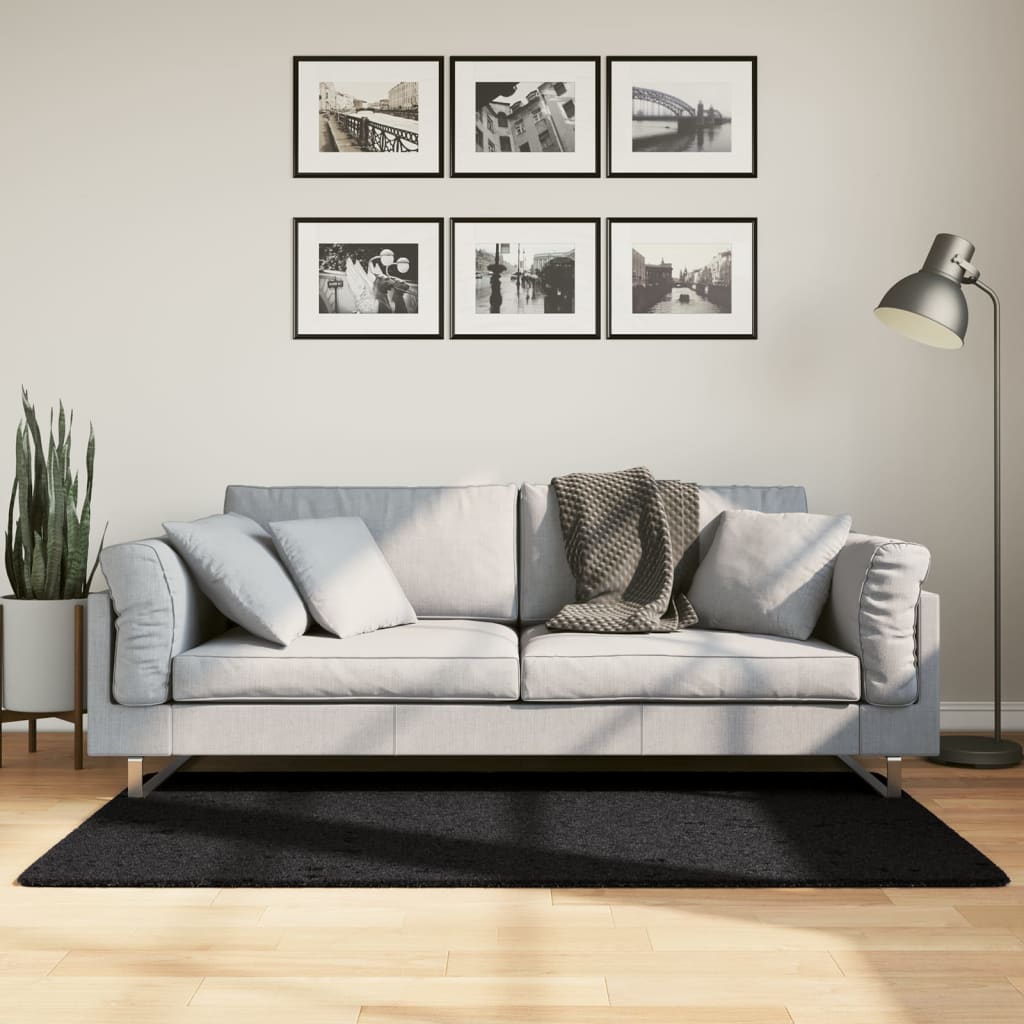 Vidaxx Teppich Oviedo Niederflor 80x150 cm schwarz