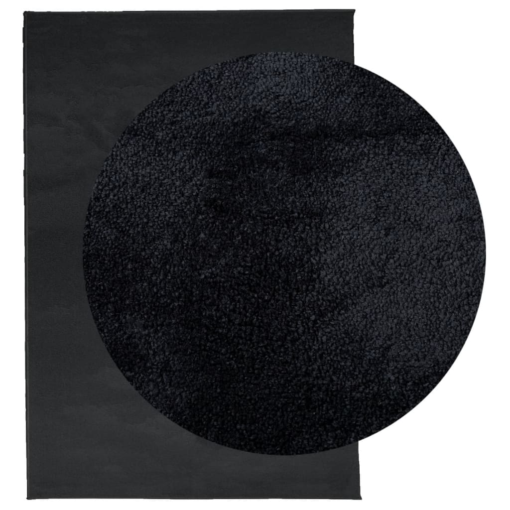 VIDAXL RAG OVIDO LOW -PILE 120x170 cm nero