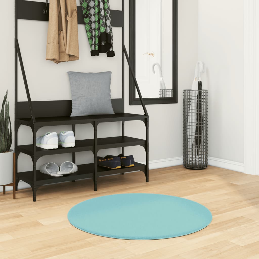 VidaXL Teppich Oviedo niedriger Flor ø 80 cm grün
