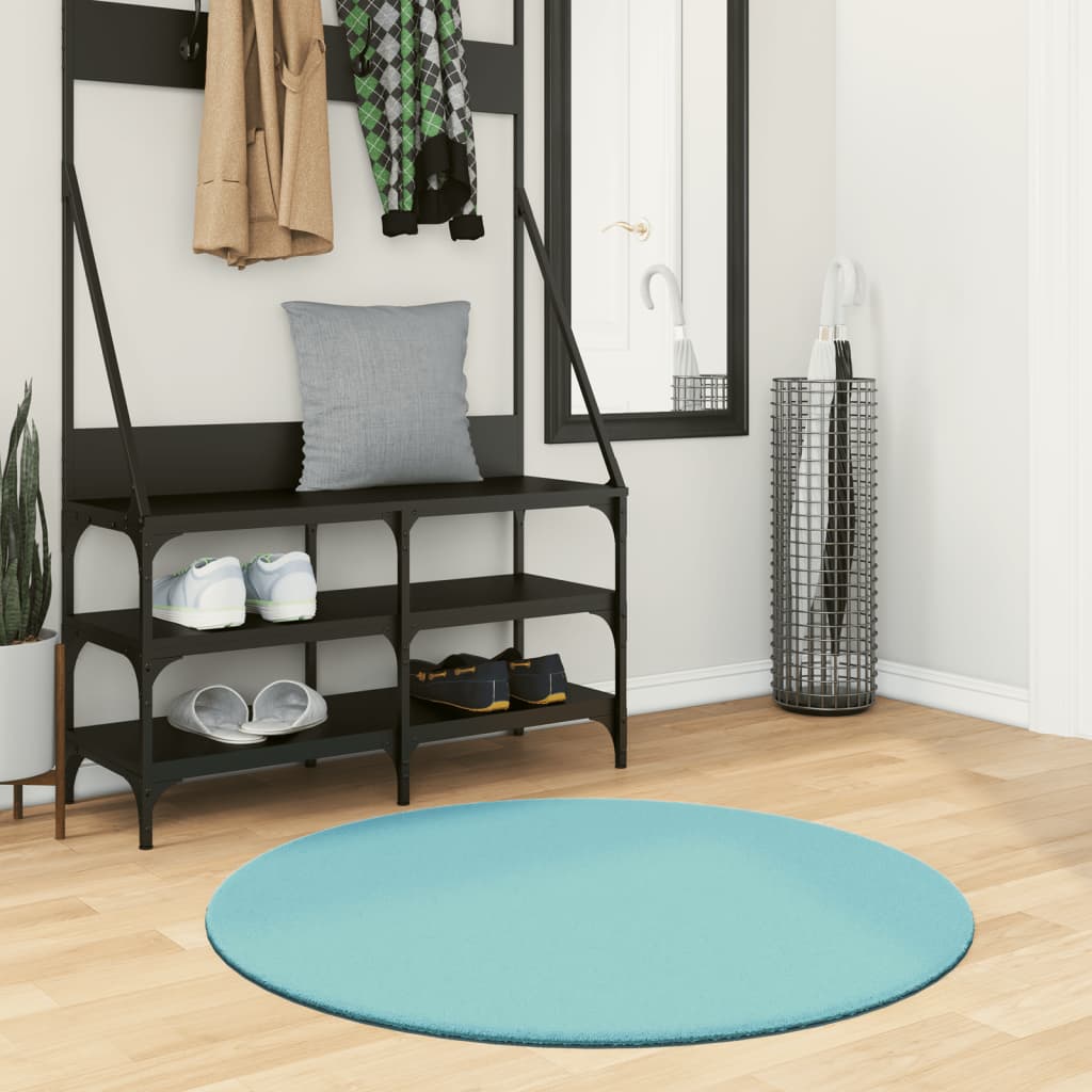 VidaXL Teppich Oviedo niedriger Flor ø 100 cm grün