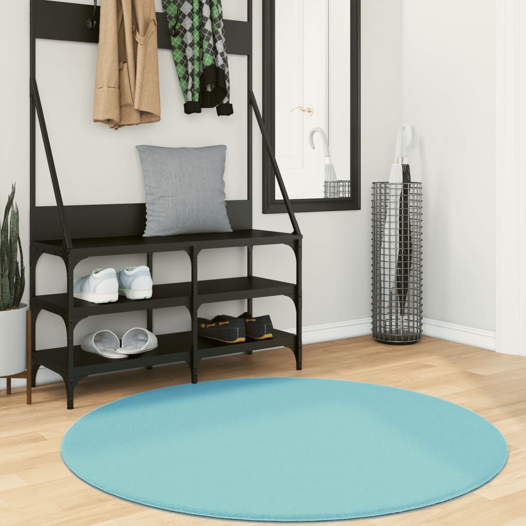 VidaXL Teppich Oviedo niedriger Flor ø 120 cm grün