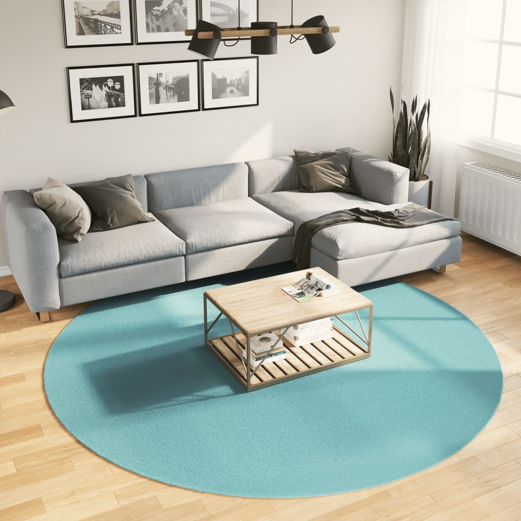 Vidaxl rug Oviedo Low -pile Ø 240 cm green