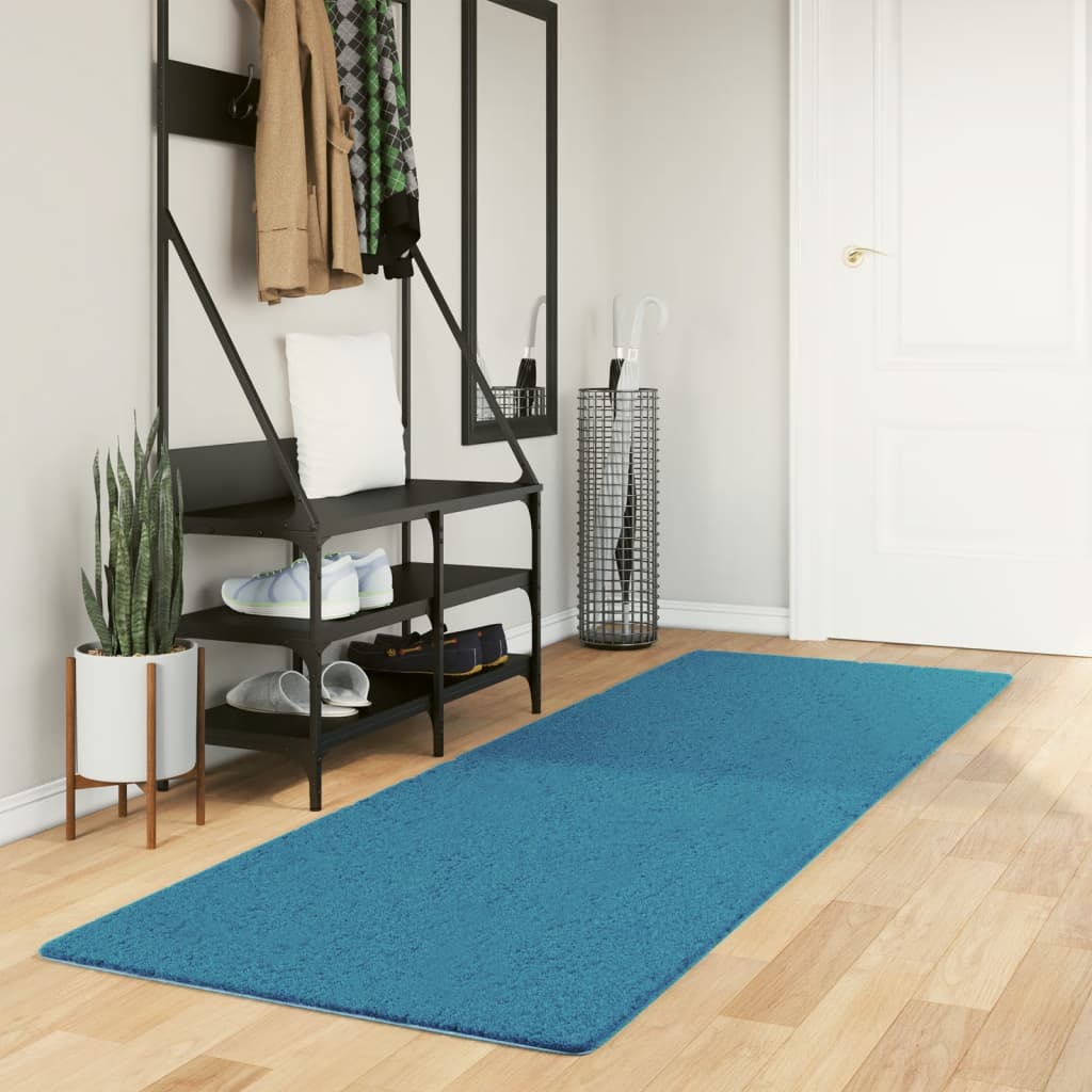 Alfombra Vidaxl oviedo bajo -pile 80x250 cm turquesa