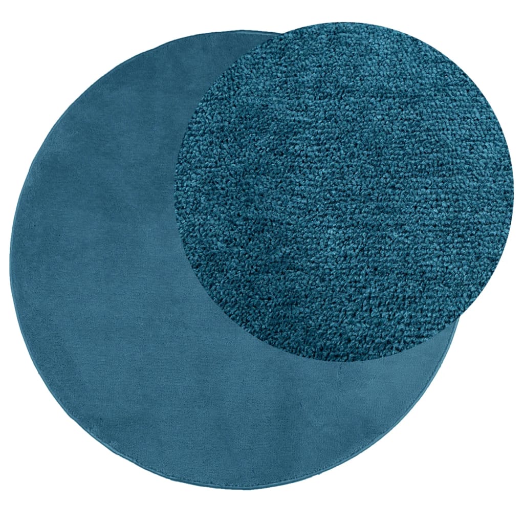 Vidaxl rug Oviedo Low -pile Ø 80 cm Turquoise